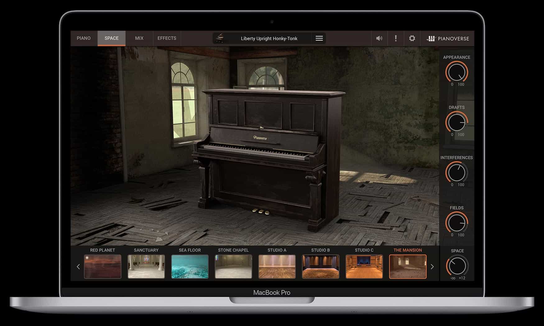 Macbook with Pianoverse GUI